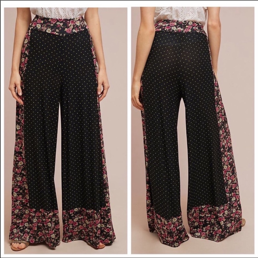 Anthropologie Farm Rio Floral Wide Leg Pants NWT